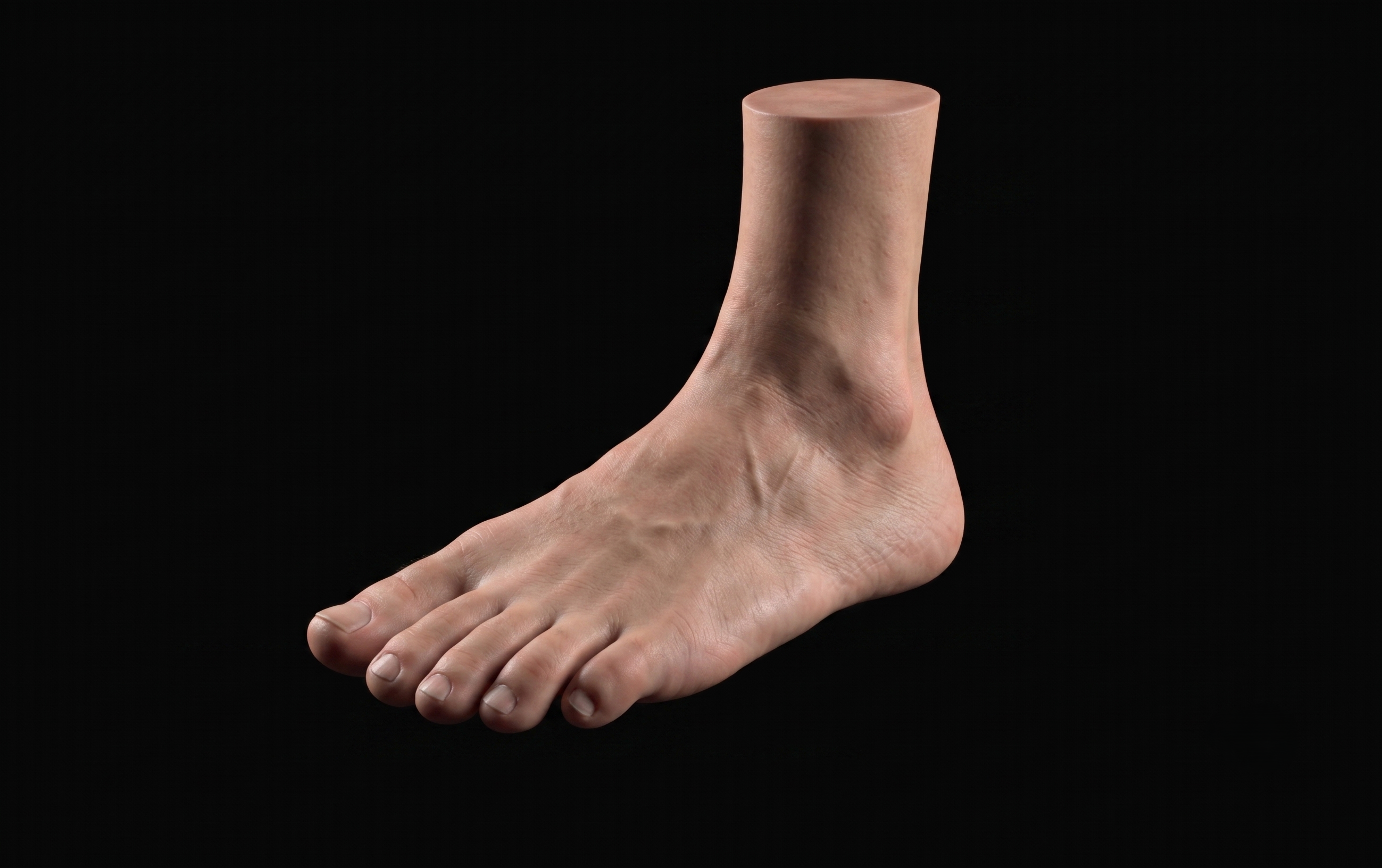 3D 레퍼런스를 바탕으로 AI로 변환한 발 드로잉 결과물 — After